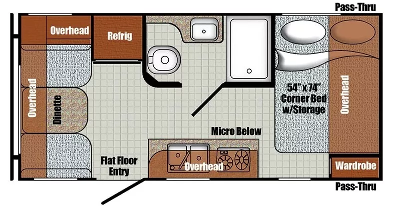 20' 2019 Gulf Stream Vista Cruiser 17SCD Floorplan