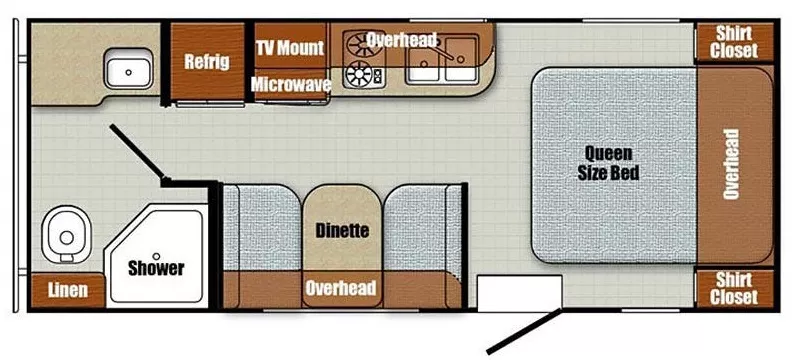 23' 2017 Gulf Stream Vintage Cruiser 19RBS Floorplan