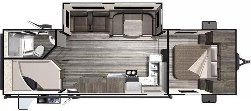 31' 2019 Highland RV Open Range Ultra Lite 2802BH w/Slide Floorplan
