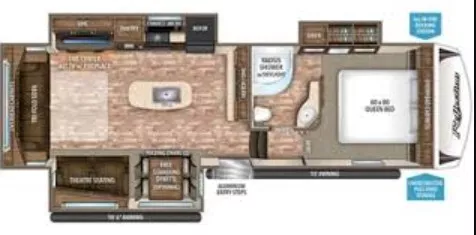 32' 2017 Grand Design Reflection 303RLS w/3 Slides Floorplan