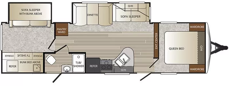 37' 2018 Keystone Outback Super Lite 312BH w/2 Slides - Bunk House Floorplan