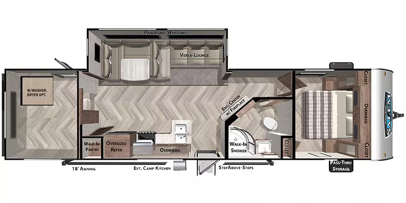 36' 2022 Forest River Salem 29VBUD w/Slide Floorplan