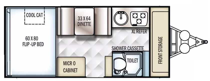21' 2017 Forest River Rockwood A214 Floorplan