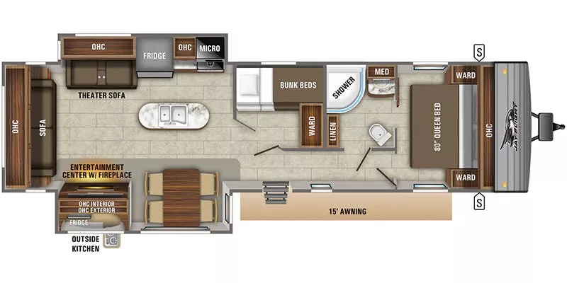 38' 2020 Jayco Jay Flight 34MBDS w/2 Slides - Bunk House Floorplan