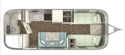 24' 2024 Airstream International 23FB TWIN Floorplan
