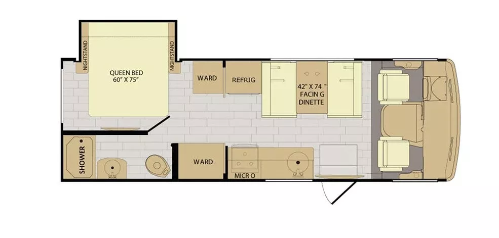 26' 2018 Fleetwood Axon 25S w/Slide Floorplan