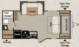 24' 2018 Keystone Passport Express 199ML w/Slide Floorplan
