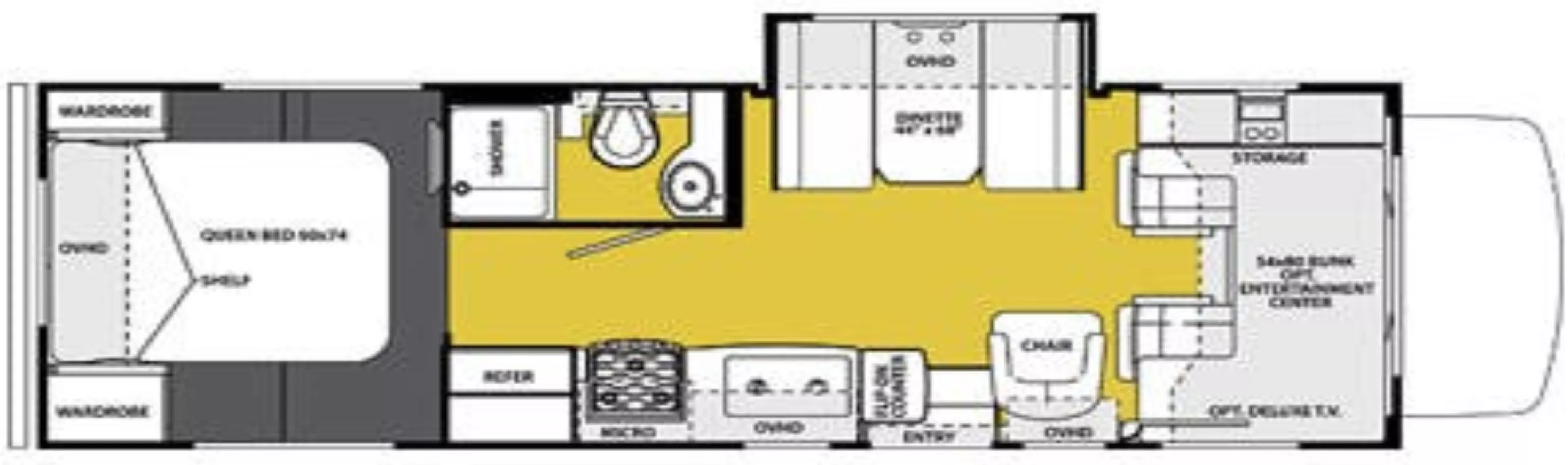 29' 2013 Forest River Sunseeker 2650S w/Slide Floorplan
