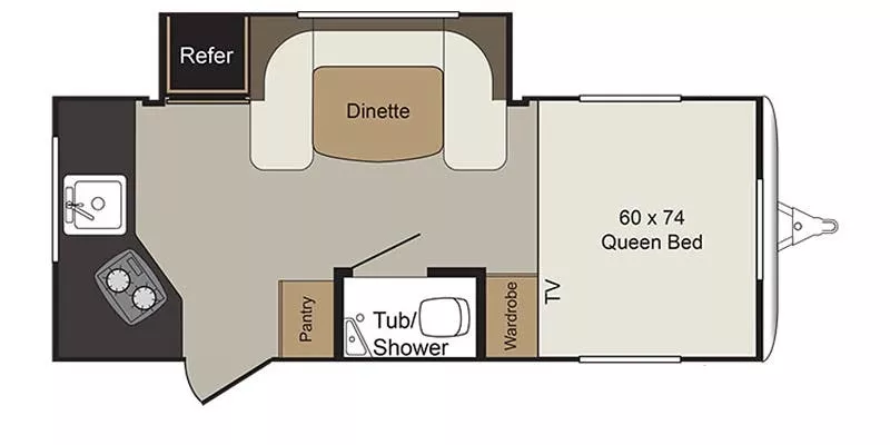 21' 2018 Keystone Passport Rov 170RKRV w/Slide Floorplan