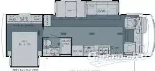29' 2009 Newmar Baystar 2901 w/2 Slides Floorplan