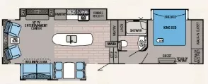 38' 2015 Jayco Pinnacle 36KPTS w/3 Slides & Generator Floorplan