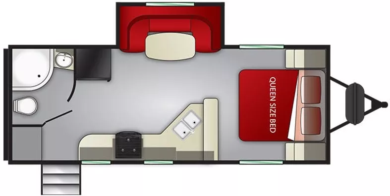 25' 2019 Cruiser RV Shadow Cruiser 225RBS w/Slide Floorplan