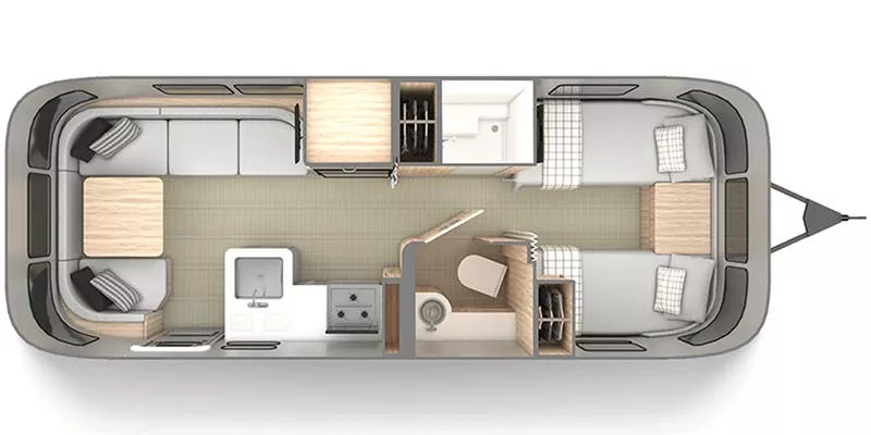 25' 2020 Airstream Flying Cloud Fb Twin 25FBT Floorplan