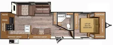 35' 2015 Cruiser RV Radiance 30RKSS w/Slide Floorplan