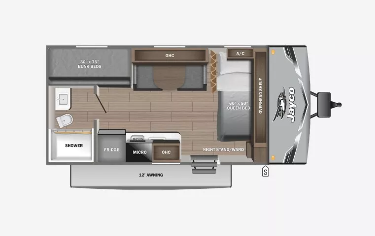 22' 2025 Jayco Jay Flight Slx 175 BH - Bunk House Floorplan