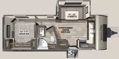 25' 2021 Forest River Mini Lite 2506S w/Slide Floorplan