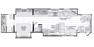 42' 2014 Fleetwood American Revolution 42G w/3 Slides Floorplan