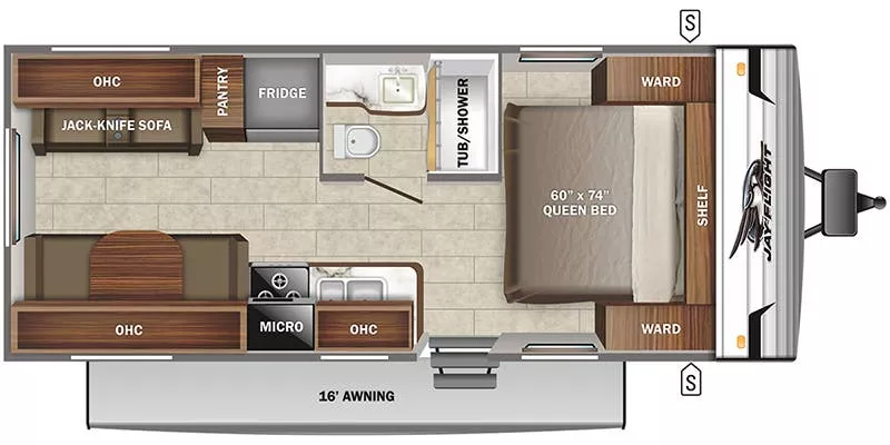 26' 2022 Jayco Jay Flight Rocky Mountain 212QBW Floorplan