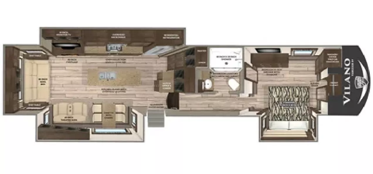 40' 2020 Vanleigh RV Vilano 360RL w/3 Slides Floorplan