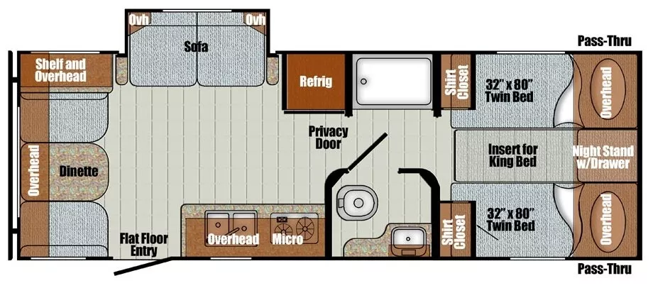 23' 2024 Gulf Stream Vintage 23TWS w/Slide Floorplan