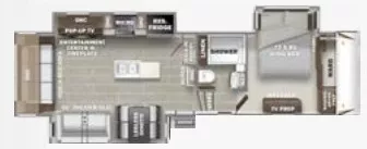 36' 2022 Forest River Sanibel 3102RSWB w/3 Slides Floorplan