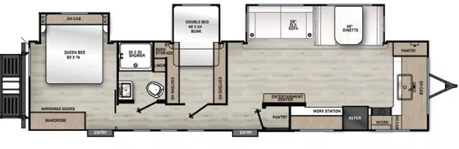 38' 2024 Forest River Coachmen Catalina Legacy 333FKTS w/3 Slides - Bunk House Floorplan