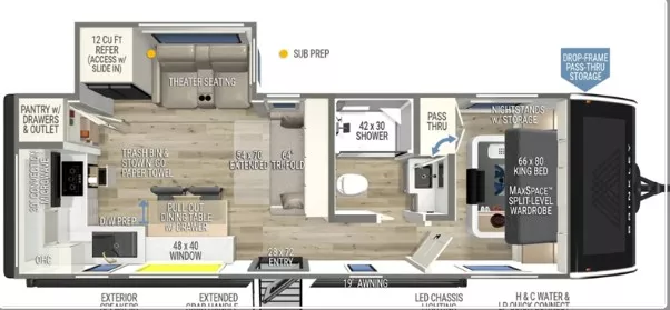 30' 2026 Brinkley RV Model 1 Series 275 w/Slide Floorplan