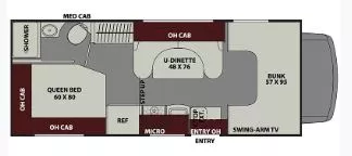 24' 2019 Coachmen Leprechaun 230CB Floorplan