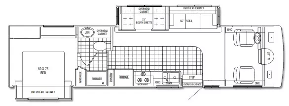 37' 2002 Tiffin Allegro Bay 36DB w/2 Slides Floorplan