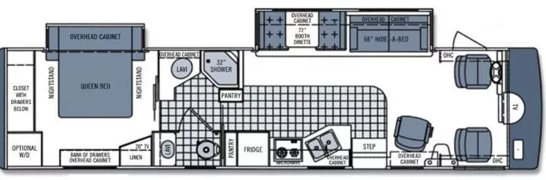 37' 2006 Tiffin Allegro Bay 37DB w/2 Slides Floorplan