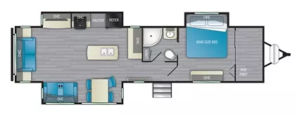 40' 2022 Heartland North Trail 33RETS w/3 Slides Floorplan