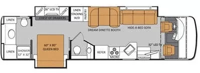 37' 2015 Thor Palazzo 36.1 Cummins w/2 Slides Floorplan