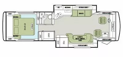 33' 2012 Tiffin Allegro Breeze 32BR 215hp Maxxforce w/2 Slides Floorplan