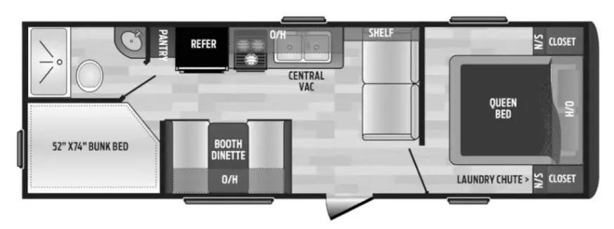 29' 2020 Keystone Hideout Lhs 262LHS - Bunk House Floorplan