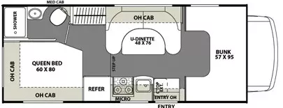 23' 2015 Coachmen Freelander 21QB Floorplan