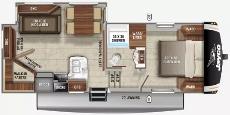 30' 2021 Jayco Eagle Ht 24RE w/Slide Floorplan