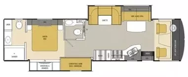 37' 2015 Forest River Coachmen Mirada 35BH w/3 Slides - Bunk House Floorplan
