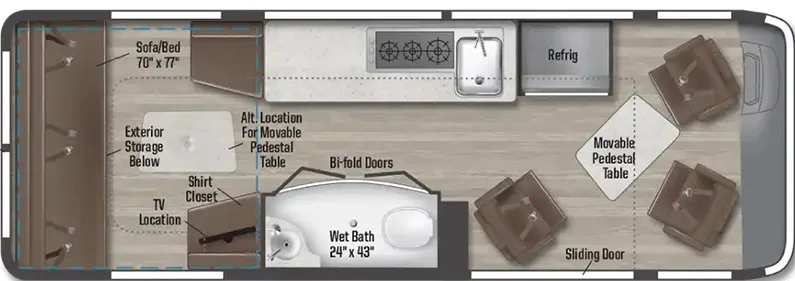 24' 2021 Winnebago Era 70B Floorplan