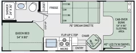 24' 2022 Thor Freedom Elite 23H Floorplan