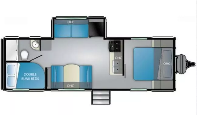 31' 2022 Heartland Trail Runner 261JM w/Slide - Bunk House Floorplan