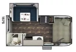 20' 2020 Lance 1575 w/Slide Floorplan