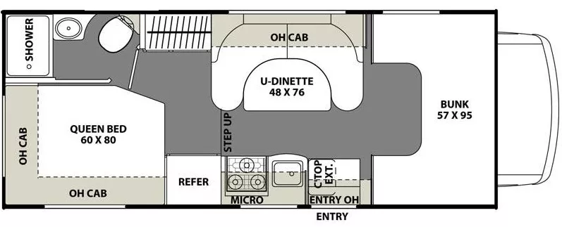 24' 2016 Forest River Freelander 21QB Floorplan