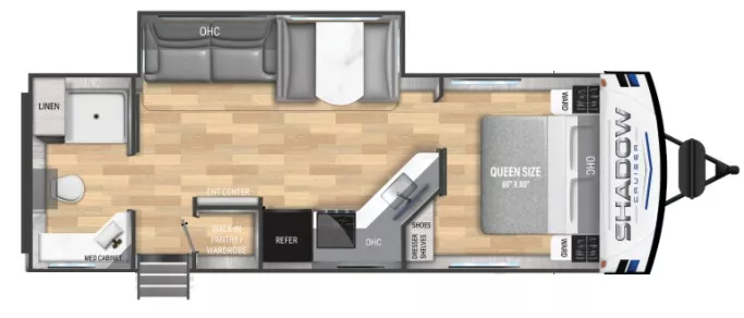 30' 2021 Cruiser RV Shadow Cruiser 260RBS w/Slide Floorplan