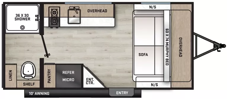 20' 2024 Forest River Aurora Lite 16RBX Floorplan