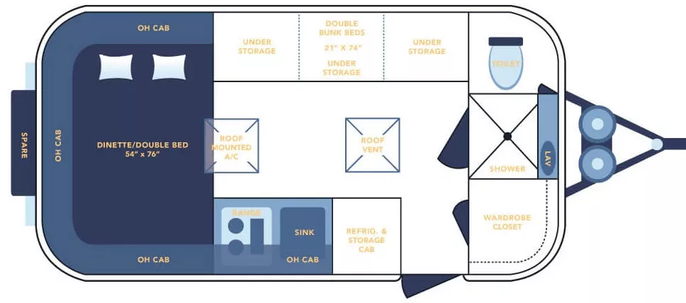 17' 2020 Casita Heritage Deluxe 17 - Bunk House Floorplan