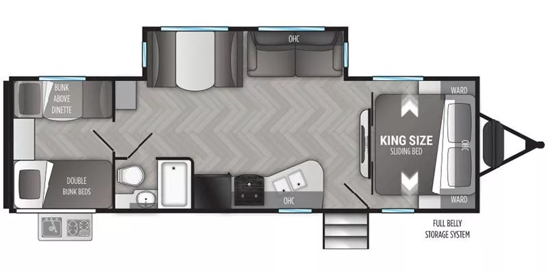 32' 2021 Cruiser RV Shadow Cruiser 280QBS w/Slide - Bunk House Floorplan