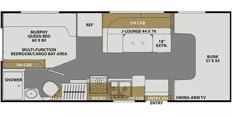 25' 2024 Coachmen Freelander 22XG Floorplan