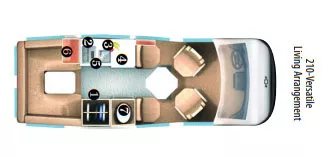 22' 2006 Roadtrek VERSATILE-210 Floorplan