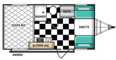 16' 2023 Riverside RV Retro Series M-165 Floorplan