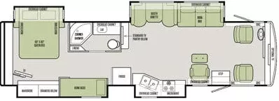 36' 2015 Tiffin Allegro 35QBA w/4 Slides - Bunk House Floorplan